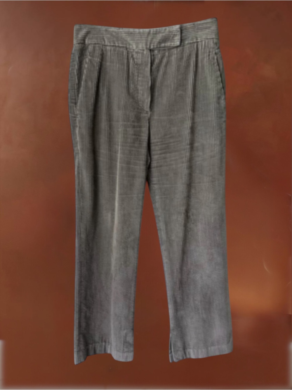 Brunello Cucinelli Grey Wide Wale Cotton Corduroy Pants
